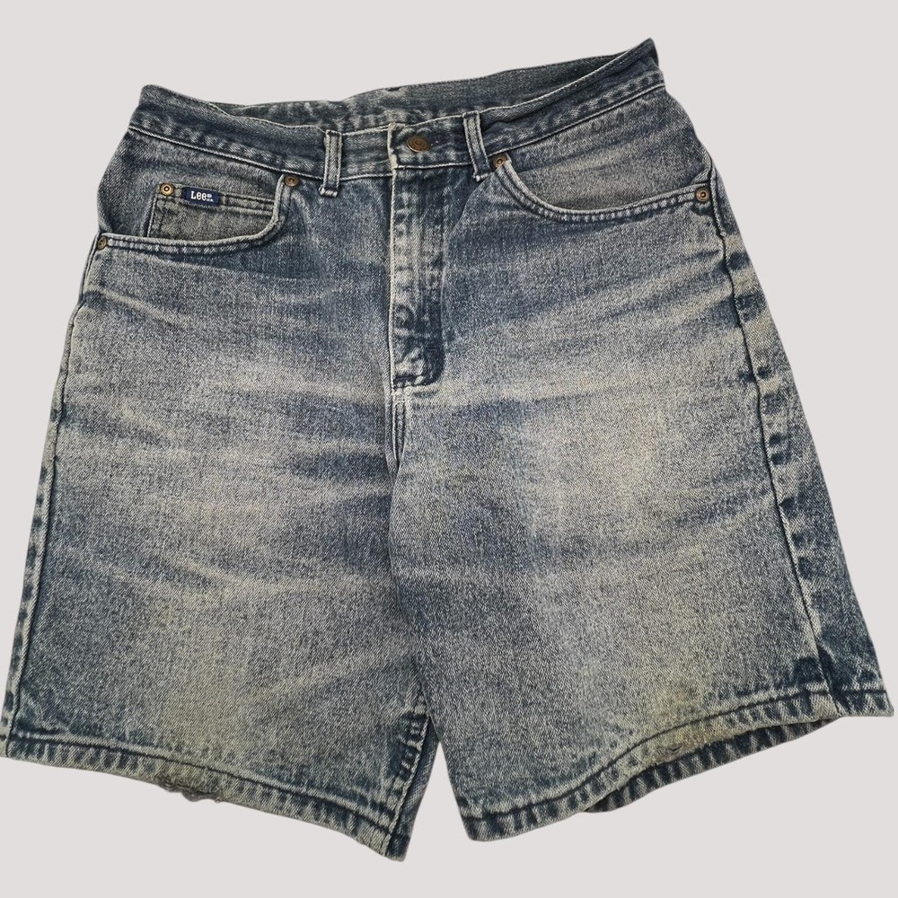 Lee Vintage Denim Shorts High Waisted 90s Grunge Streetwear Blue Cotton Size 33